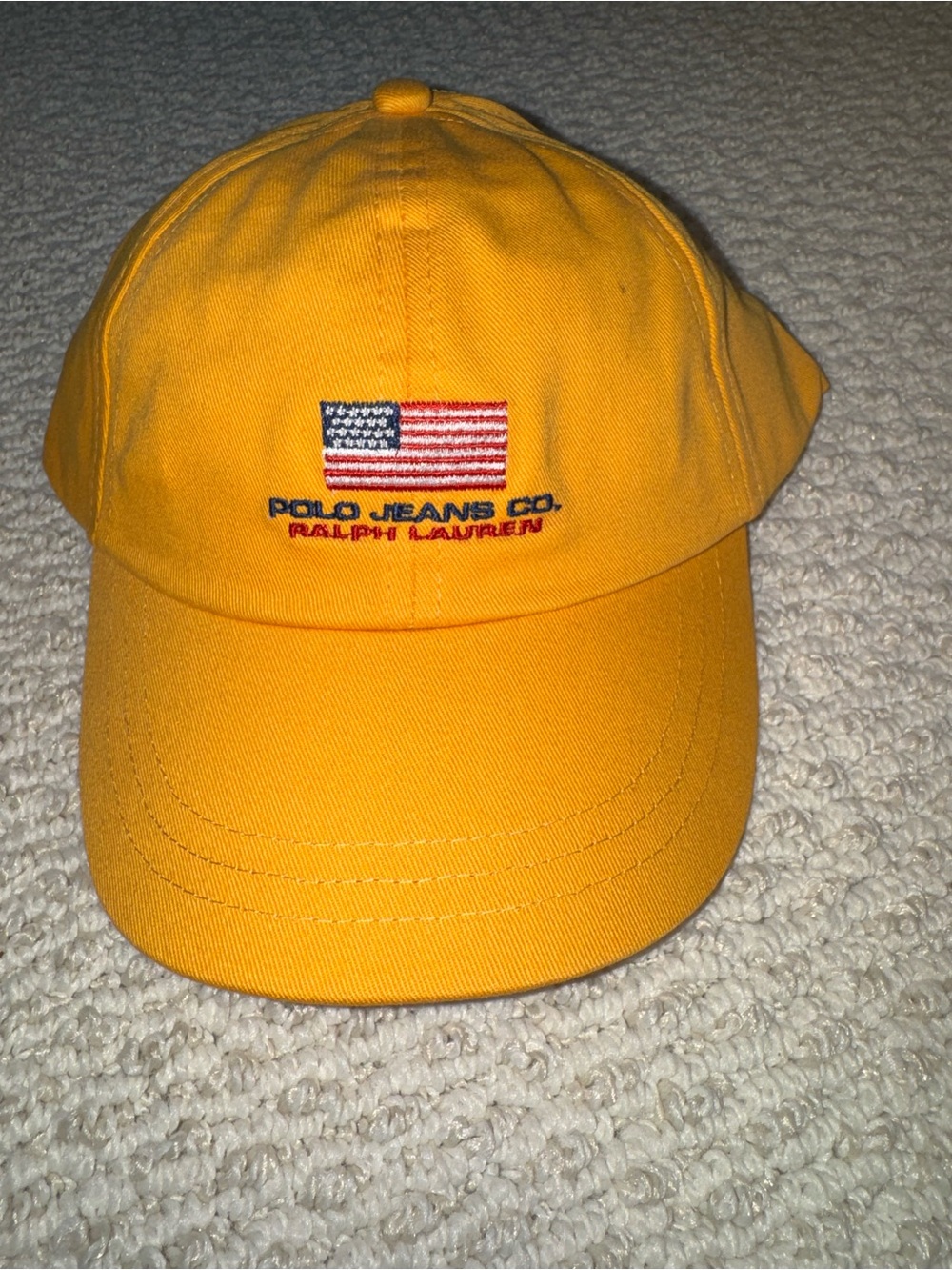 Polo Jeans Co. Ralph Lauren Yellow USA Flag Baseball Cap
